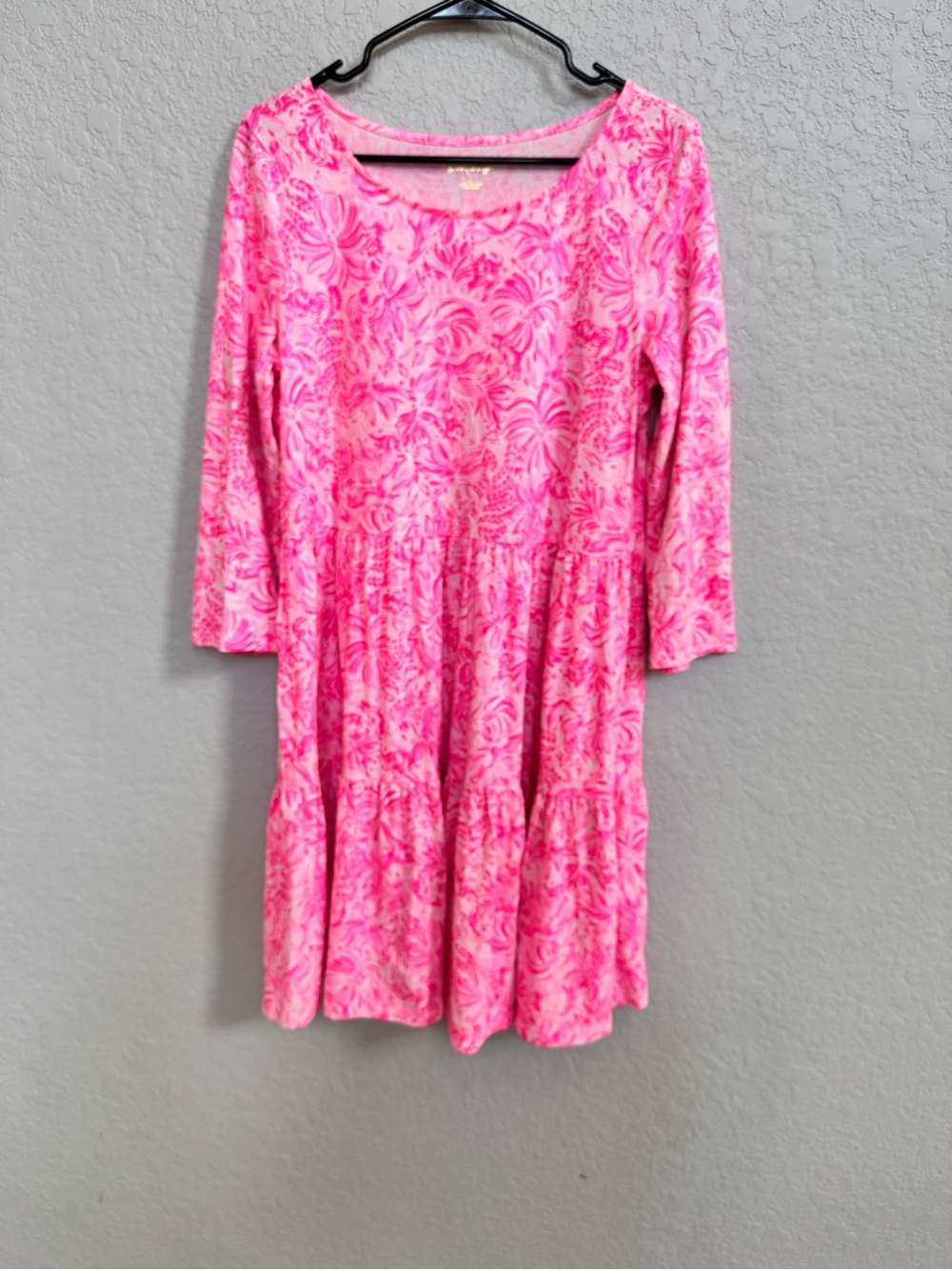 Lilly Pulitzer Geanna Pink Floral Swing Dress - 3/4 Sleeves